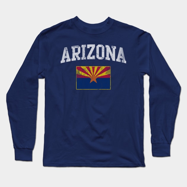 Arizona State Flag Vintage Fade Long Sleeve T-Shirt by E